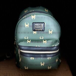 Loungefly Green and Gold Marvel Backpack